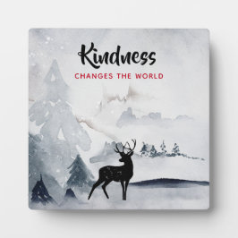 やさしいことわざ威厳のあると鹿の水色 フォトプラーク