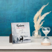 やさしいことわざ威厳のあると鹿の水色 フォトプラーク (インサイチュ)