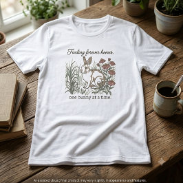 やさしいセージのボタニカル・ラビット・レスキュー・イラスト トライブレンドＴシャツ