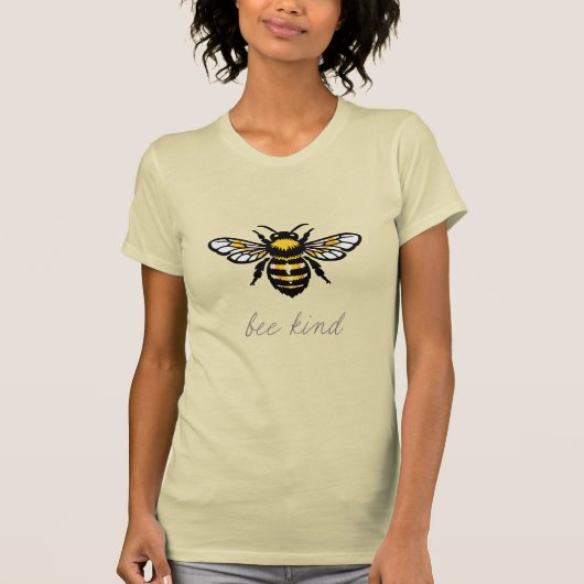 やさしいハチのデザイン Tシャツ (正面)