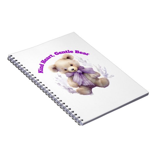やさしいハートやさしいクマのノート – かわいいクマのデザイン ノートブック (右側)