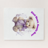 やさしいハート優しいクマパズル – かわいいクマデザイン ジグソーパズル (横)