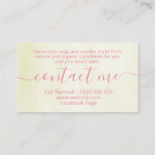 やさしいフローラベージュ手作り石鹸とろうそく 名刺 (裏面)