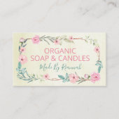 やさしいフローラベージュ手作り石鹸とろうそく 名刺 (正面)