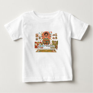 やさしいママ 居心地の良い子育て パパ イラスト - かわいい ベビーTシャツ