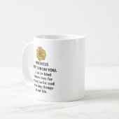 やさしい感動的引用文ひまわり親切 コーヒーマグカップ (正面左)
