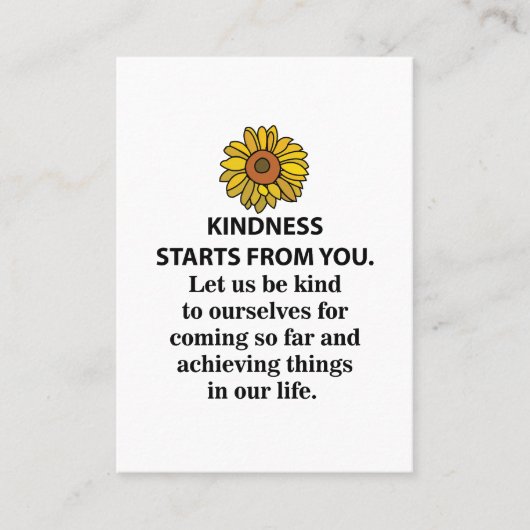 やさしい感動的引用文ひまわり親切 名刺 (正面)