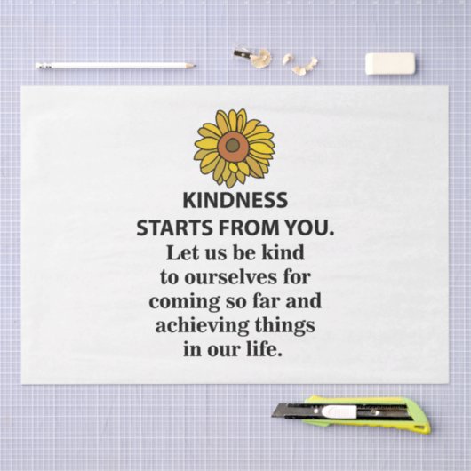 やさしい感動的引用文ひまわり親切 薄葉紙 (クラフト)