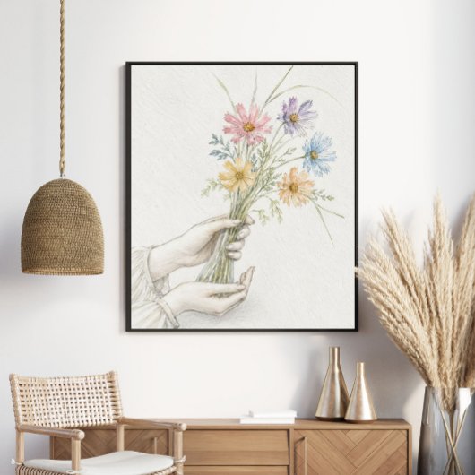 やさしい手と野の花を分かち合う ポスター