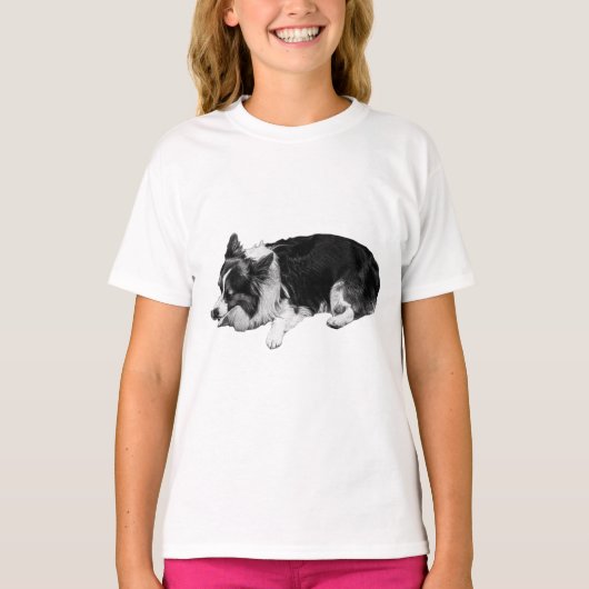 やさしい毛の色合い コーギー Tシャツ (正面)