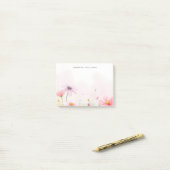 やさしい水彩画の野の花の草原 ポストイット (デスク上)