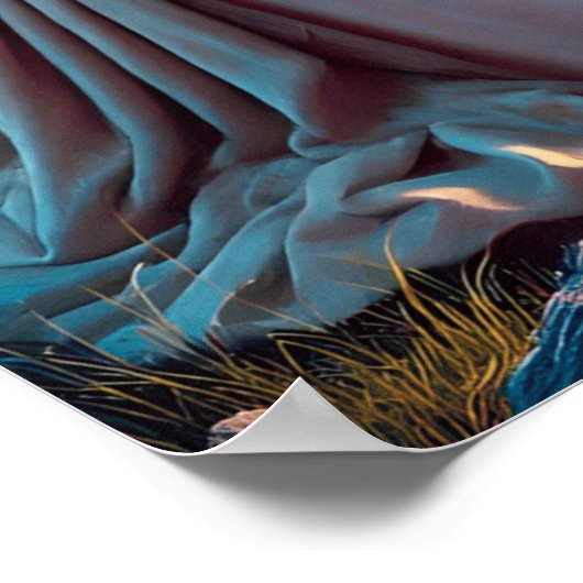 やさしい海岸のそばで反射するイエス・キリスト ポスター (角)