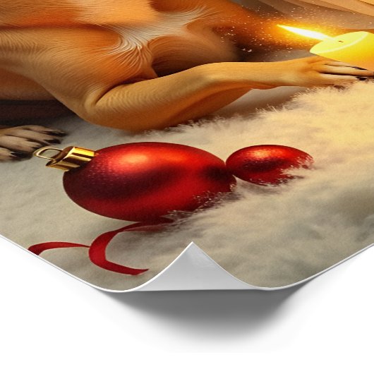 やさしい犬と子どもの楽しいクリスマス ポスター (角)