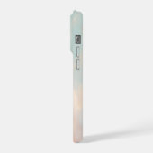 やさしい空の雲 ブルッシュピンクとブルー iPhoneケース (左側面)