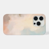 やさしい空の雲 ブルッシュピンクとブルー iPhoneケース (裏面横)
