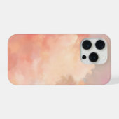 やさしい空、抽象的な雲のアート、パステルスカイデザイン iPhoneケース (裏面横)