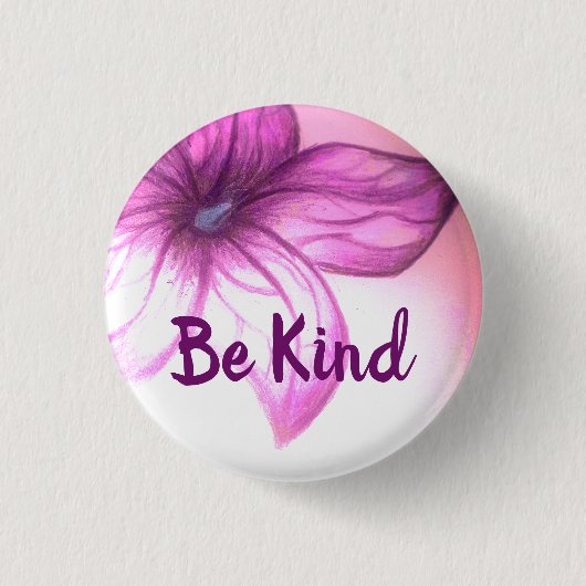 やさしい美しい花のボタン 缶バッジ (正面)