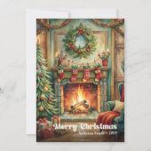 やさしい色合いのヴィンテージクリスマスインテリア シーズンカード (正面)