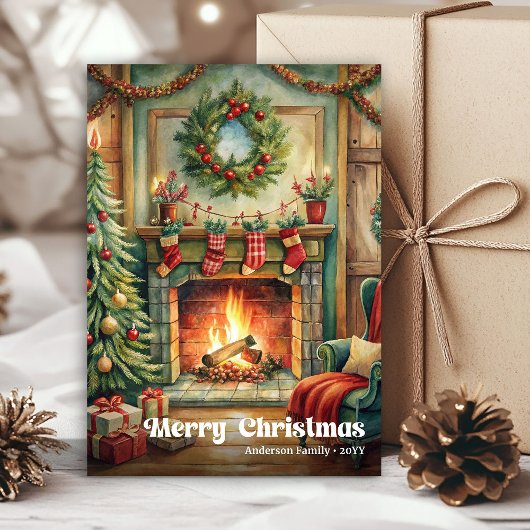 やさしい色合いのヴィンテージクリスマスインテリア シーズンカード