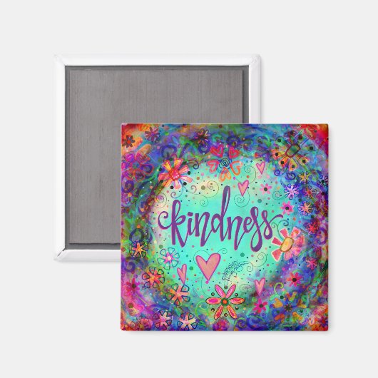 やさしい花お洒落カラフルトレンディーおもしろい マグネット (正面/裏面)