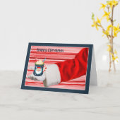 やさしい贈り物を手にしたサンタストライプ|過去記事 カード (黄色い花)