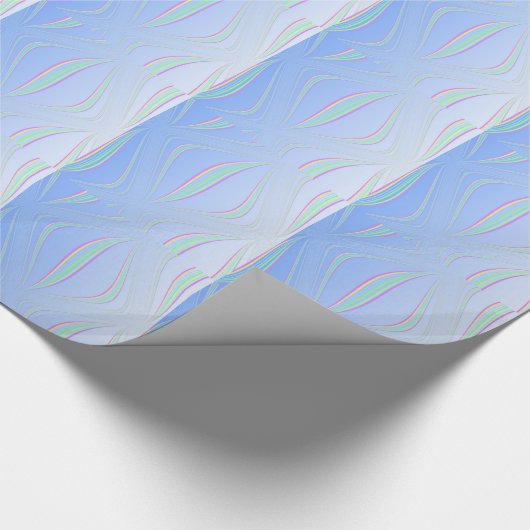 やさしい青の波 抽象画 ラッピングペーパー (角)