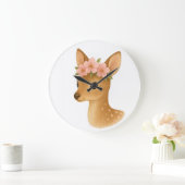 やさしい鹿魔法 ラージ壁時計 (ホーム)