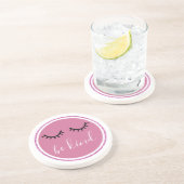 やさしく Pink Glitter Circle まつげ コースター (側面)