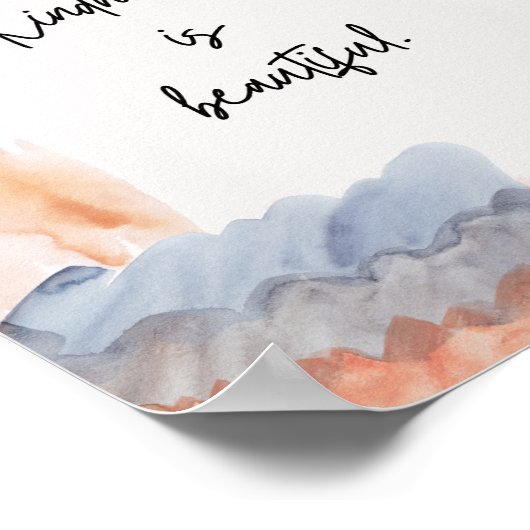 「やさしさが美しやる気を起こさせるい」水色 ポスター (角)