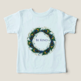 やさしさの孔雀の羽の円形トドラーTシャツ