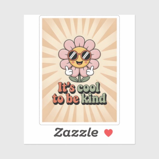 やさしさはクール Retro Flower Thumbs Up Kindnes シール (シート)