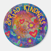 やさしさインスパイアの引用文ハート花を広げる マグネット (正面)