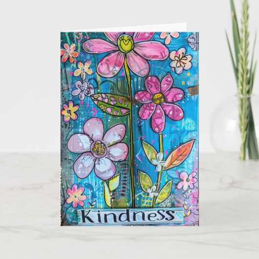 *~**~やさしさカラフルお洒落花 サンキューカード (正面)