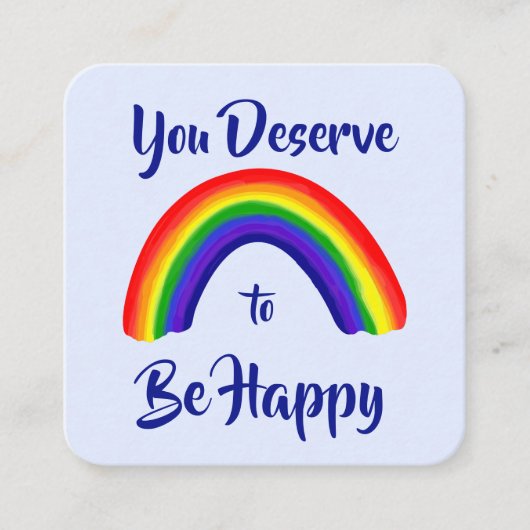 やさしさカード:「幸福になるに値する」カード スクエア名刺 (正面)