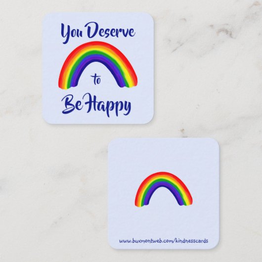 やさしさカード：「幸福になるに値する」カード スクエア名刺 (正面/裏面)