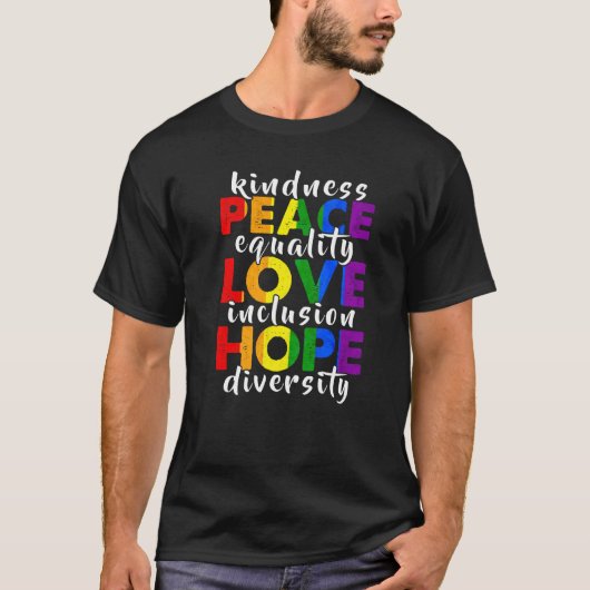 やさしさ平和Lgbtゲイレズビアン権人権 Tシャツ (正面)