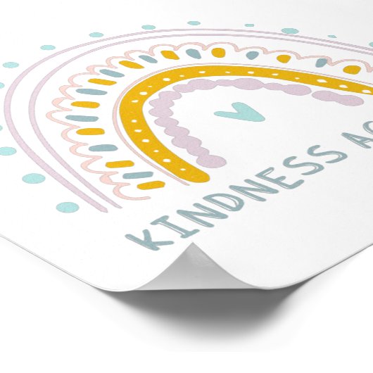 やさしさ活動家いじめ防止引用文と虹 ポスター (角)