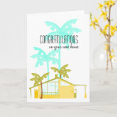 やしの新しい家 カード (黄色い花)