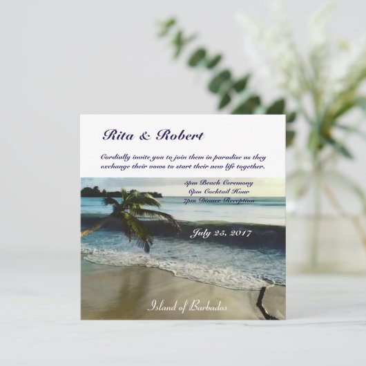 やしの木 |結婚式招待状半光沢 招待状 (スタンド正面)