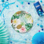 やしを搭載する熱帯パイナップル紙皿 ペーパープレート (パーティー)