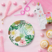 やしを搭載する熱帯パイナップル紙皿 ペーパープレート (パーティー)