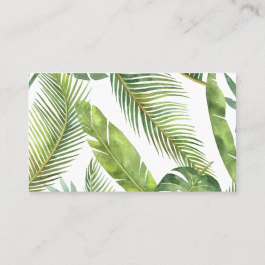 やしハイビスカスのベビーシャワーのおむつのラッフルカード エンクロージャーカード (裏面)