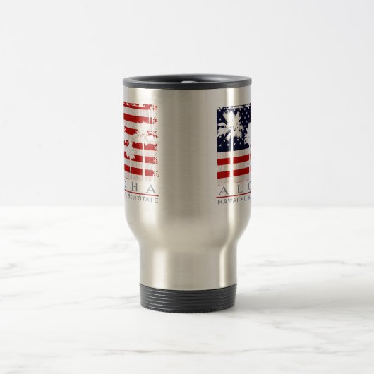 やし旗のハワイ第50の州のタンブラー トラベルマグ (中央)