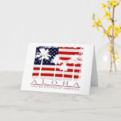 やし旗米国の独立記念日の挨拶状 カード (黄色い花)