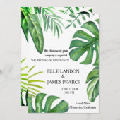 やし葉状体の結婚式招待状 招待状 (正面/裏面)