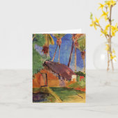 「やし」-ポール・ゴーギャンの下で小屋をかやぶきにしました カード (黄色い花)