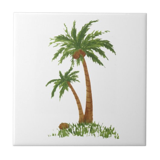 やしTreeTile 4.25x4.25 " タイル (正面)