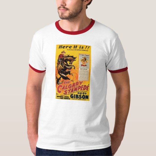 やじり声のギブソン1925年の無声映画の西部ポスター Tシャツ (正面)