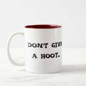 やじり声を与えないし、先に行かないし、そしてフクロウのマグを鳴らさないで下さい ツートーンマグカップ (左)