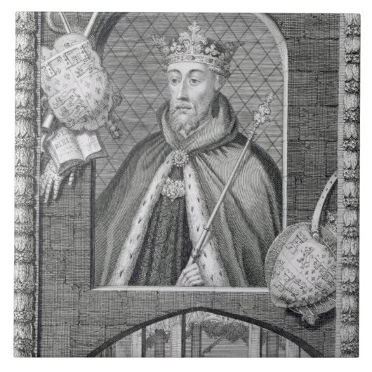 やせたのジョン、aの後のランカスター(1340-99年)の公爵 タイル (正面)